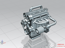 福特GT16V发动机UG三D模型--包含所有零件图